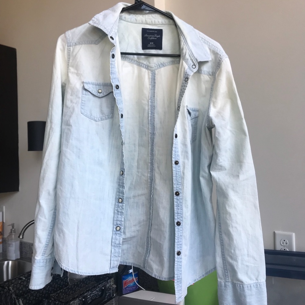 American Eagle Denim Button-Down Shirt